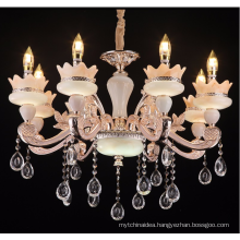 European jade crystal chandelier The sitting room dining-room villa luxury hall zinc alloy candle chandelier Big club hotel lamp